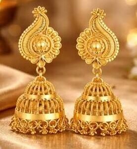 Gold Jhumka Earrings